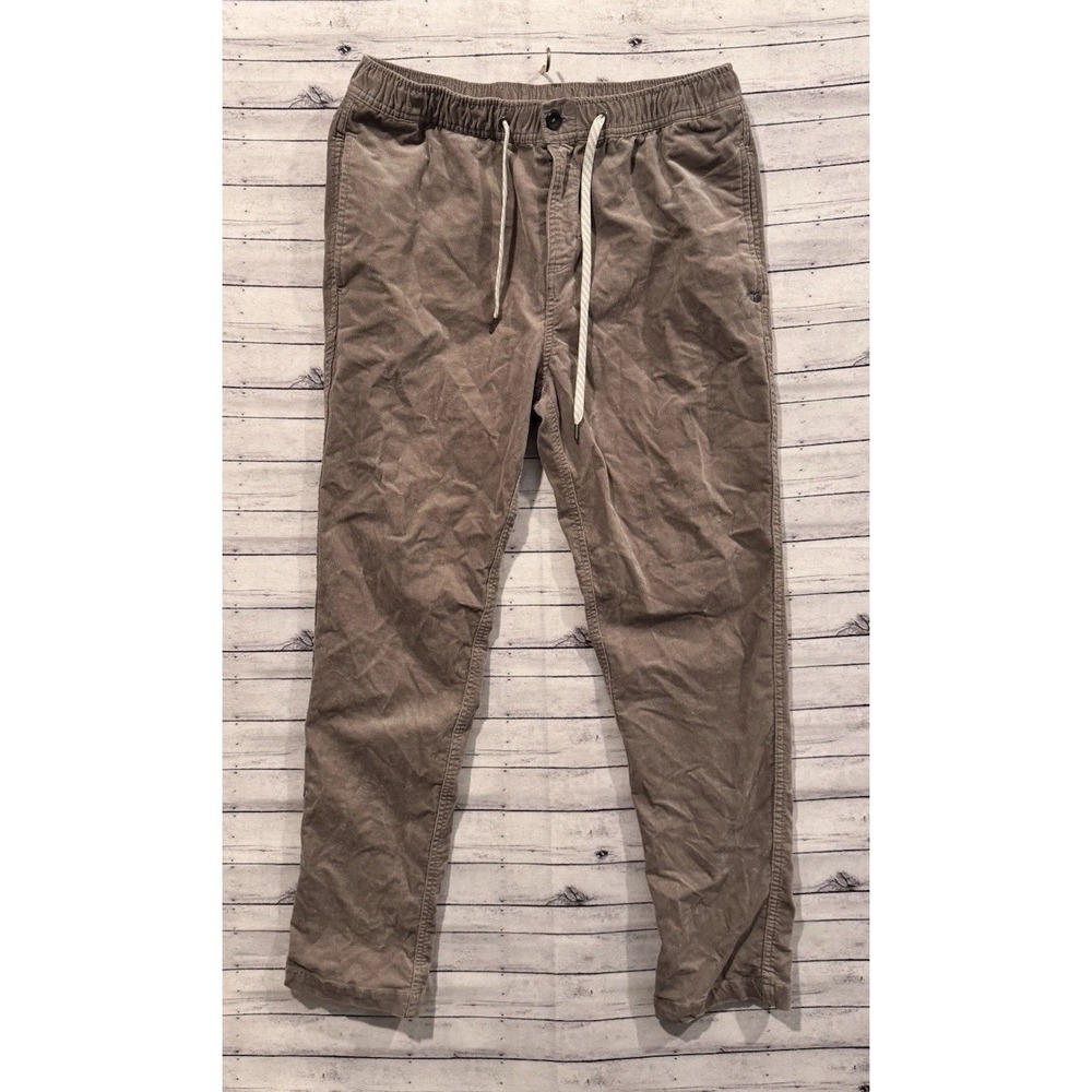 VUORI Mens Optimist Corduroy Pant Sz L Brown Drawstring Elastic Waist Stretch
